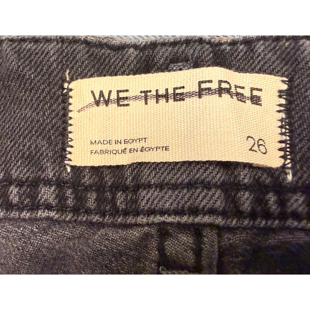 NEW FREE PEOPLE WE THE FREE ASTEROID BLACK ASTER STRAIGHT LEG JEANS SZ 26 - Picture 5 of 7